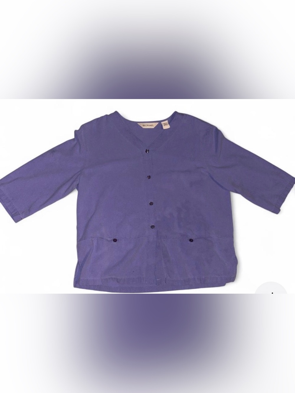 Bechamel Women's Violet Button-Down Shirt-100% Silk